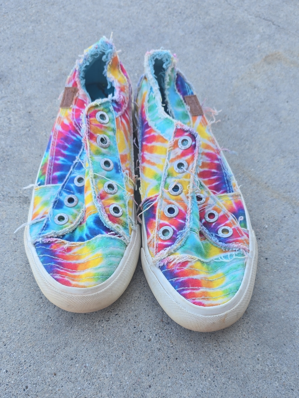 Women's Slip-On Tie-Dye Canvas Sneakers - Multicolor